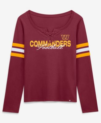 Women's Burgundy Washington Commanders Team First Coverage Scheme Lace-Up Long Sleeve T-Shirt