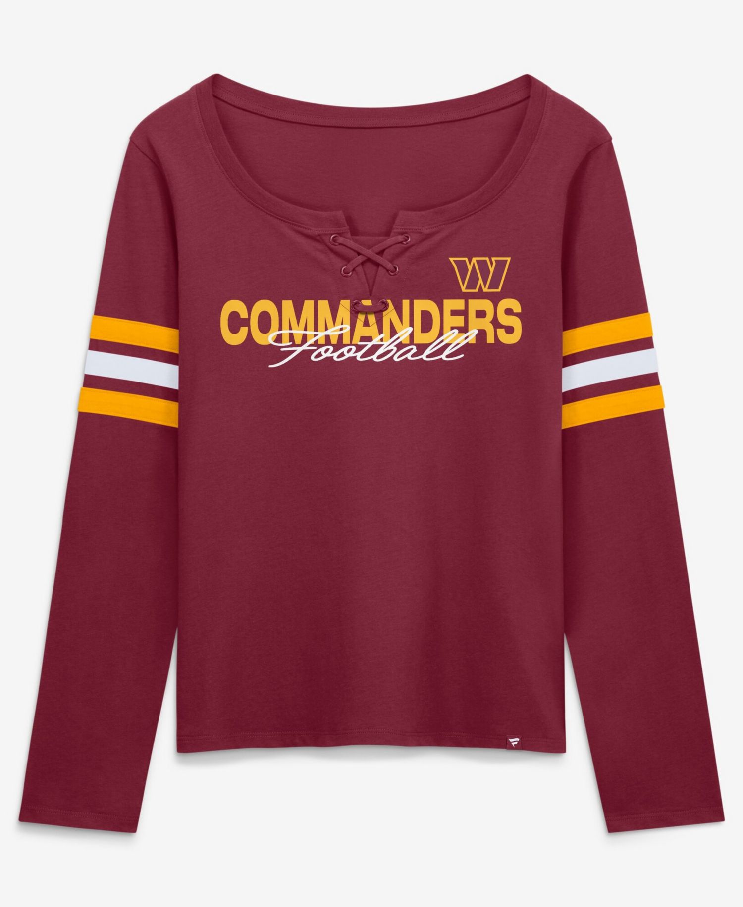 Women's Burgundy Washington Commanders Team First Coverage Scheme Lace-Up Long Sleeve T-Shirt