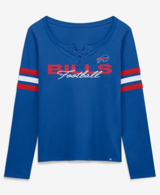 Women's Royal Buffalo Bills Team First Coverage Scheme Lace-UpLong Sleeve T-Shirt