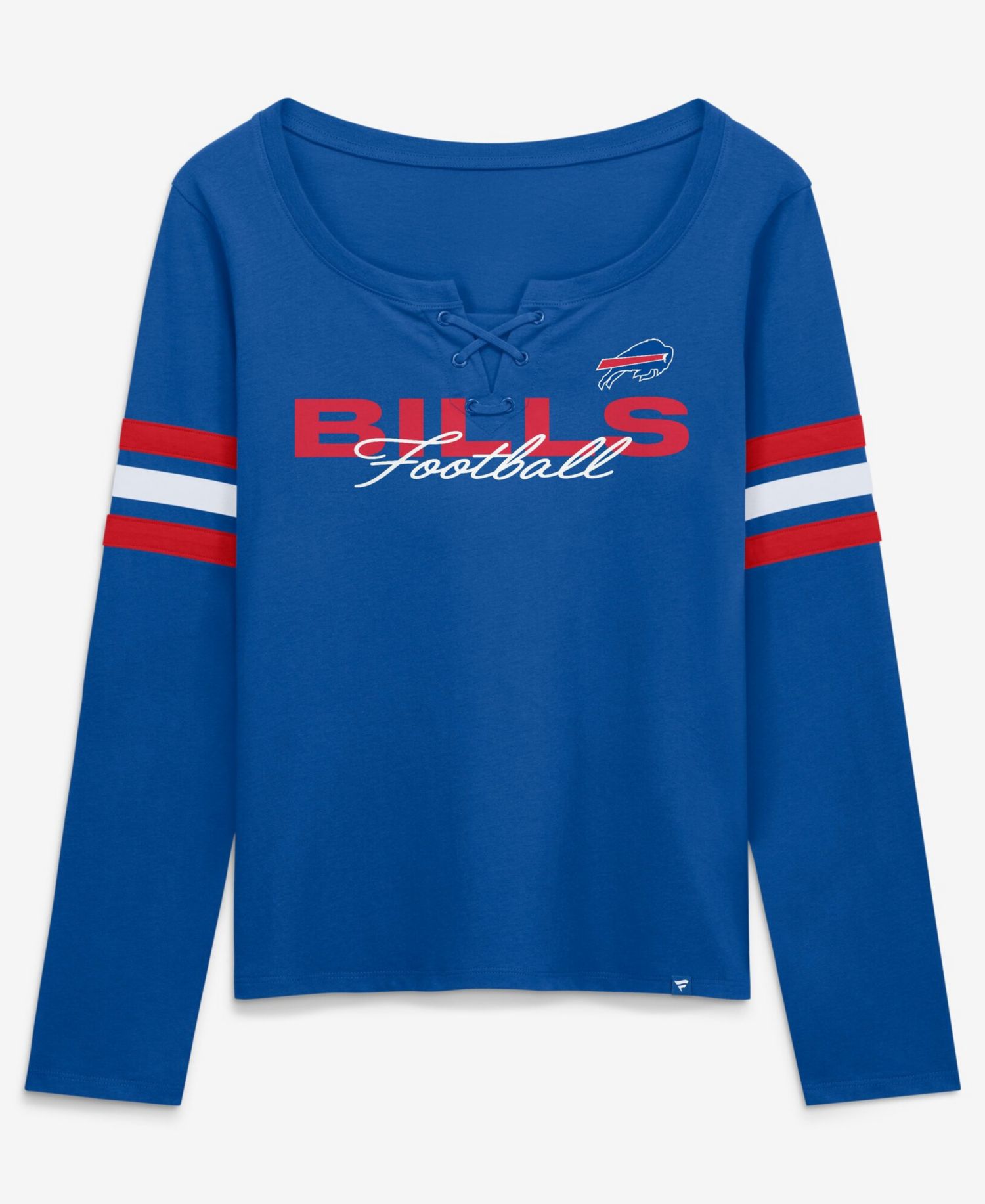 Women's Royal Buffalo Bills Team First Coverage Scheme Lace-UpLong Sleeve T-Shirt