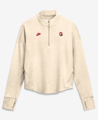 Women's Natural Ohio State Buckeyes Legacy Swift Dri-FIT Half-Zip Pullover Sweatshirt