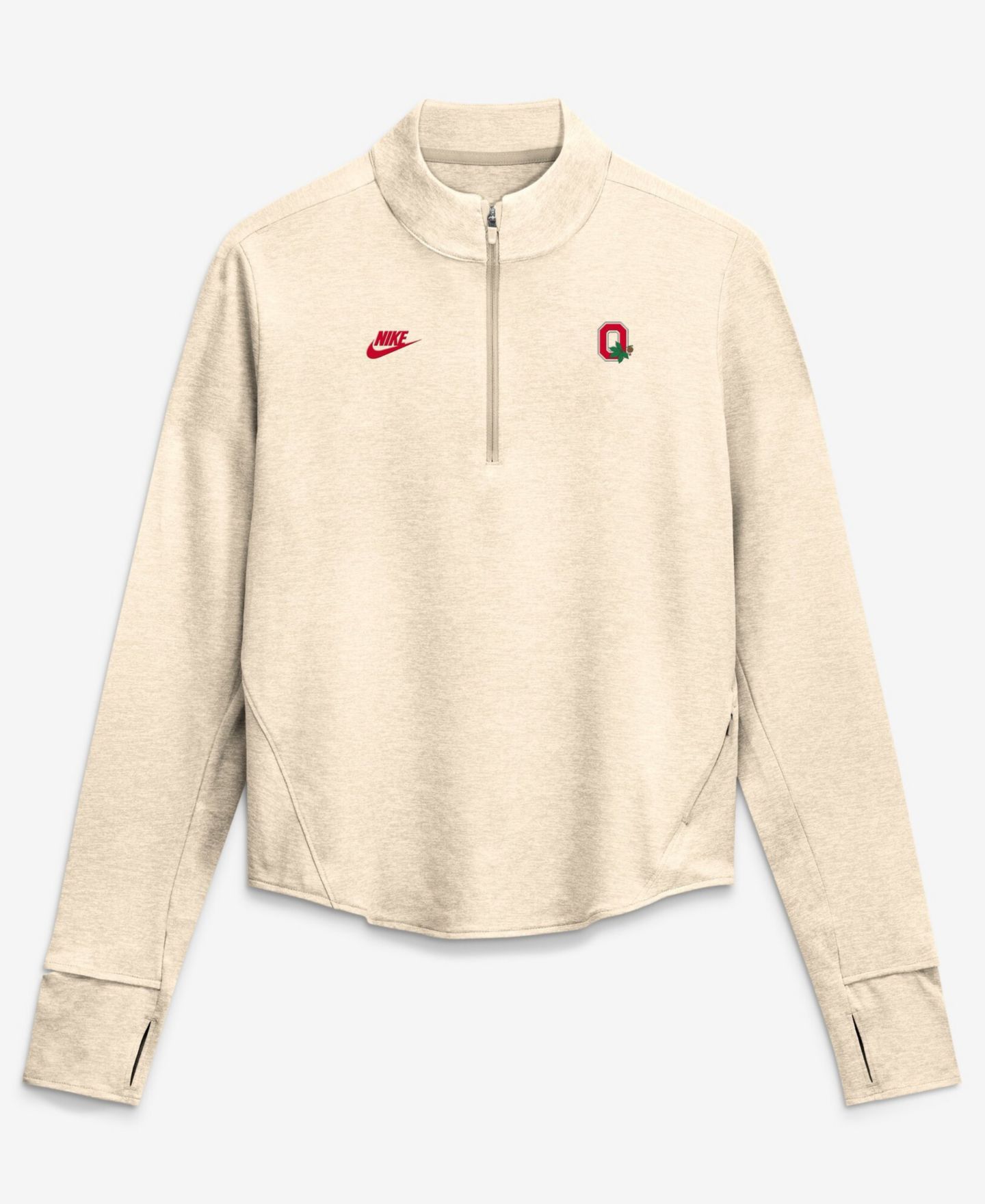 Женский свитшот Nike Natural Ohio State Buckeyes Legacy Swift Dri-FIT Half-Zip Pullover — фото 1