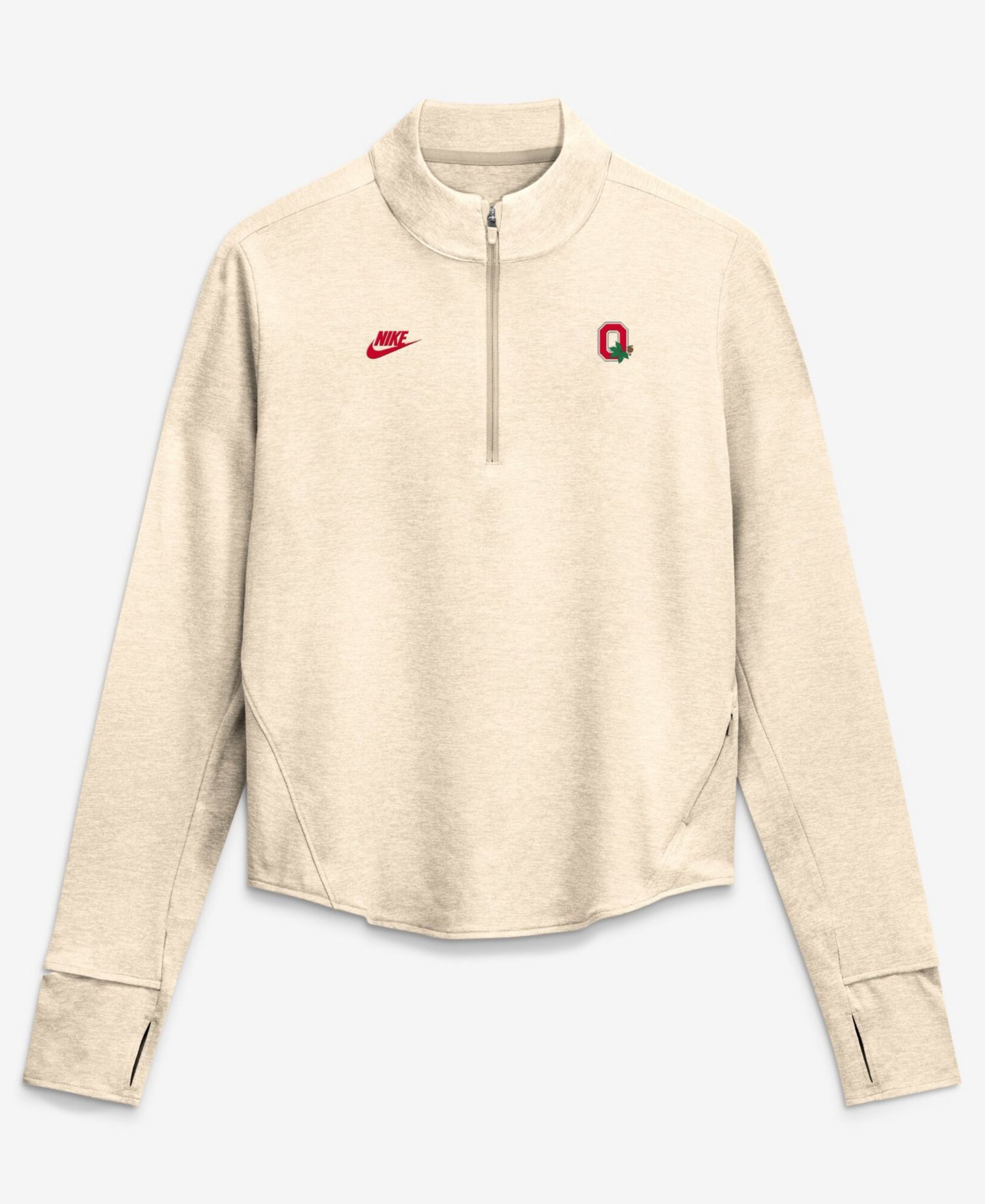 Women's Natural Ohio State Buckeyes Legacy Swift Dri-FIT Half-Zip Pullover Sweatshirt