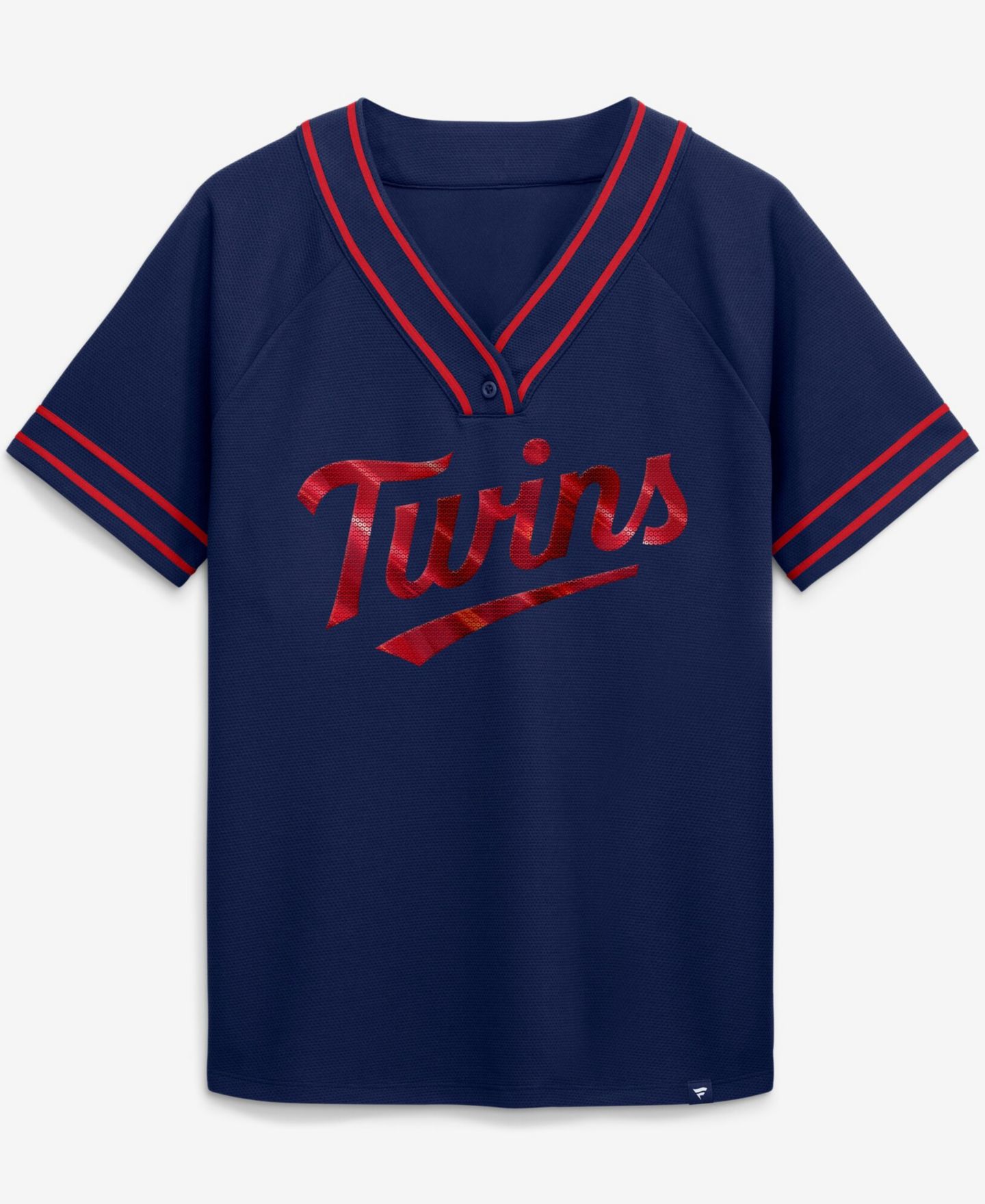 Женская футболка Fanatics Navy Minnesota Twins Diva Race Ahead Raglan V-Neck — фото 5