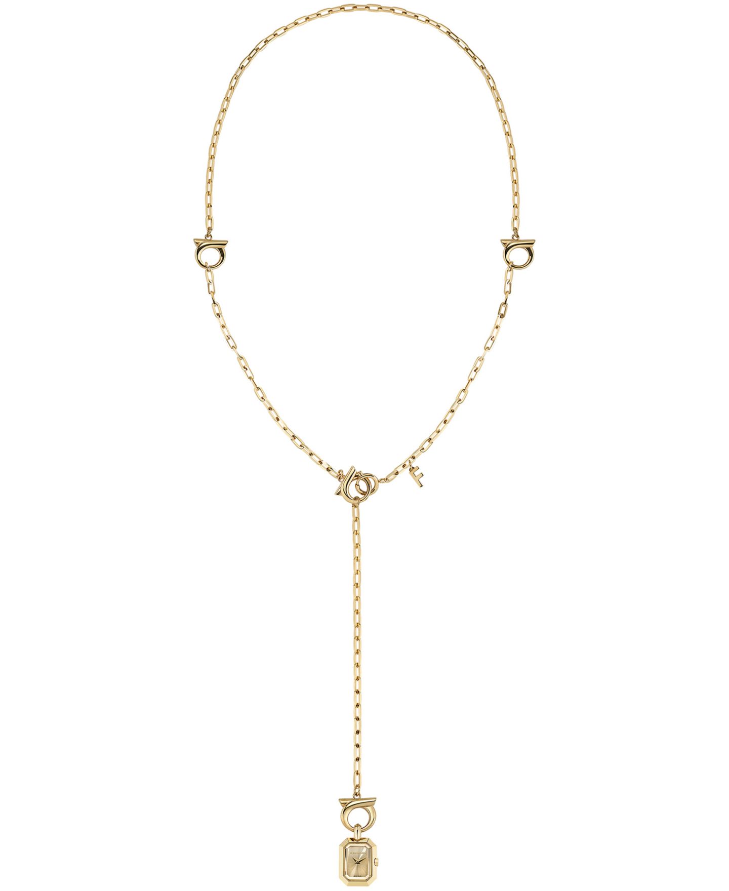 Женские часы Ferragamo Gold-Tone Necklace Watch 21mm — фото 1