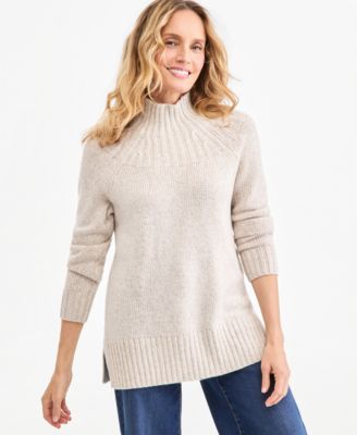 Women's Mock Neck Long-Sleeve Tunic Sweater