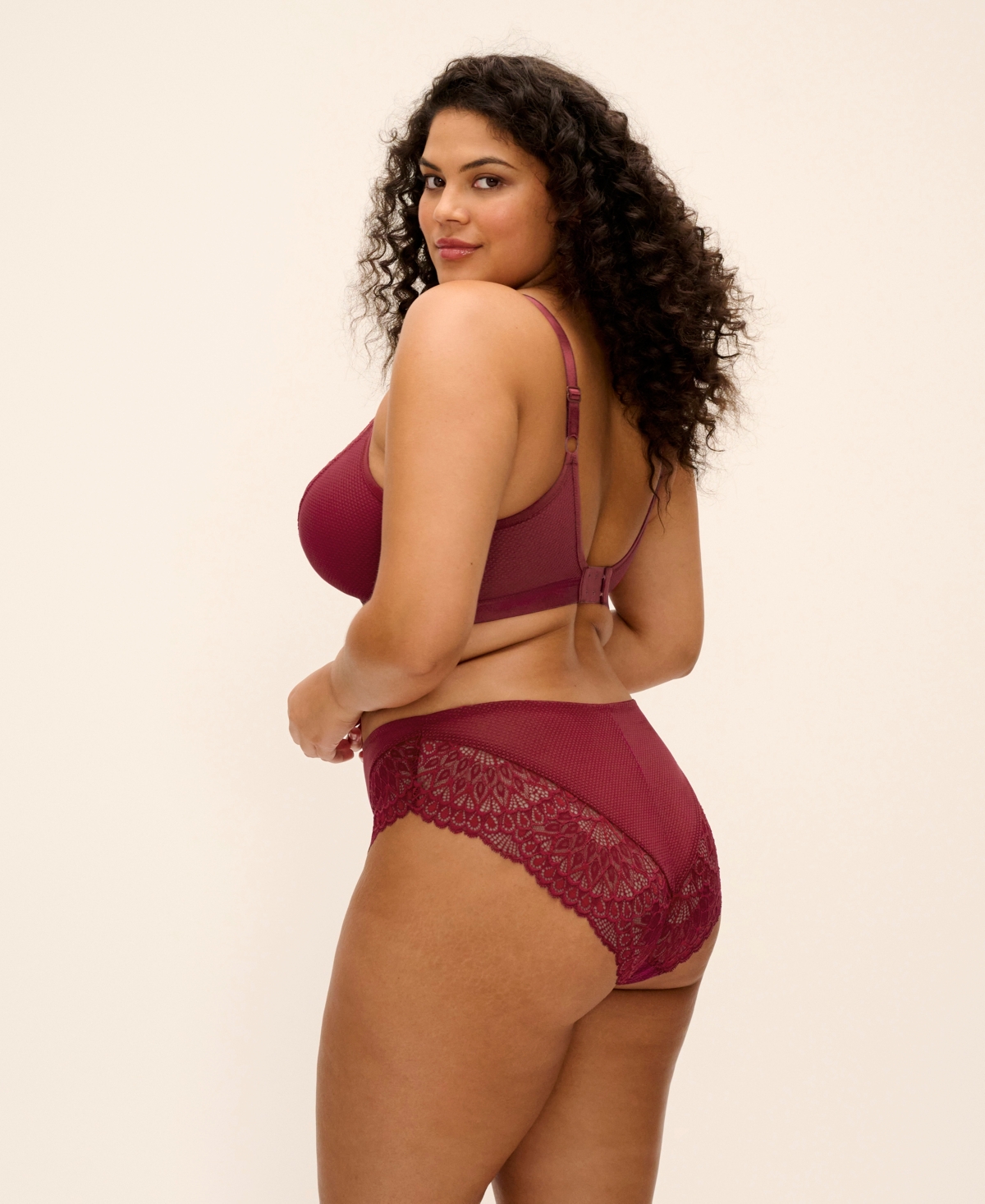 Elomi Plus Tiernie Wireless Unlined Lace Bralette, EL303317