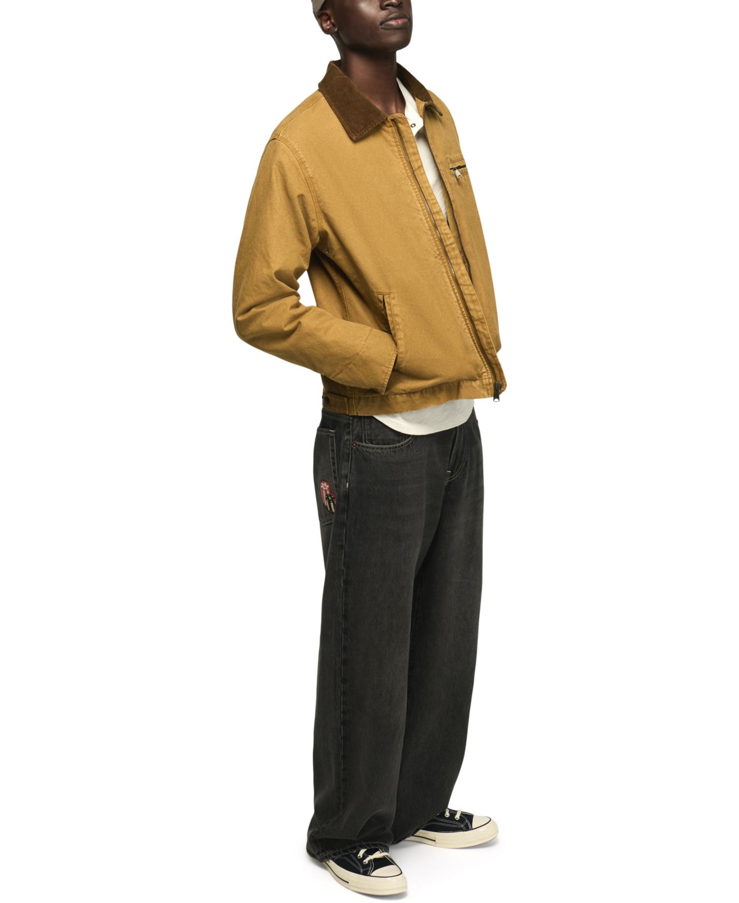 Men's Canvas Zip-Front Utilitarian Jacket