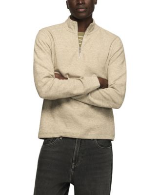 Men's Mockneck Quarter-Zip Textured Sweater