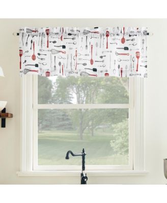 Whisked Away Cotton Blend Semi-Sheer Rod Pocket Kitchen Curtain Valance
