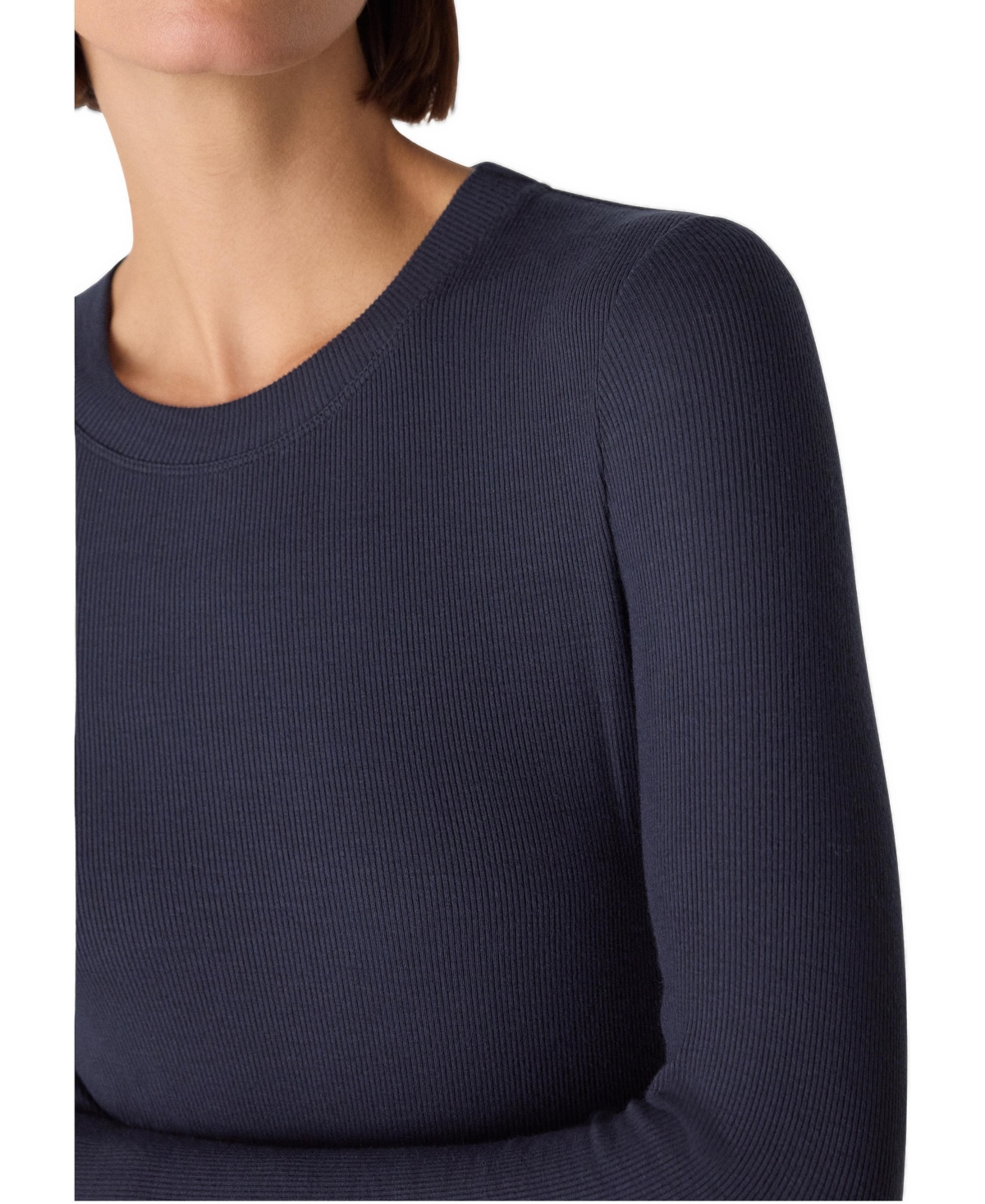 Whistles Women's Essential Ribbed Crewneck Knit Top