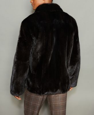 The Fur Vault Men's Mink Fur Bomber Jacket