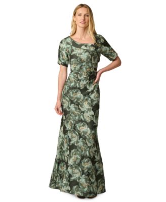 Women's Asymmetric Mermaid Floral Gown