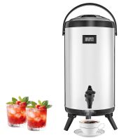 2.4 Gallon Insulated Beverage Dispenser with Temperature Display and Stainless Steel Body