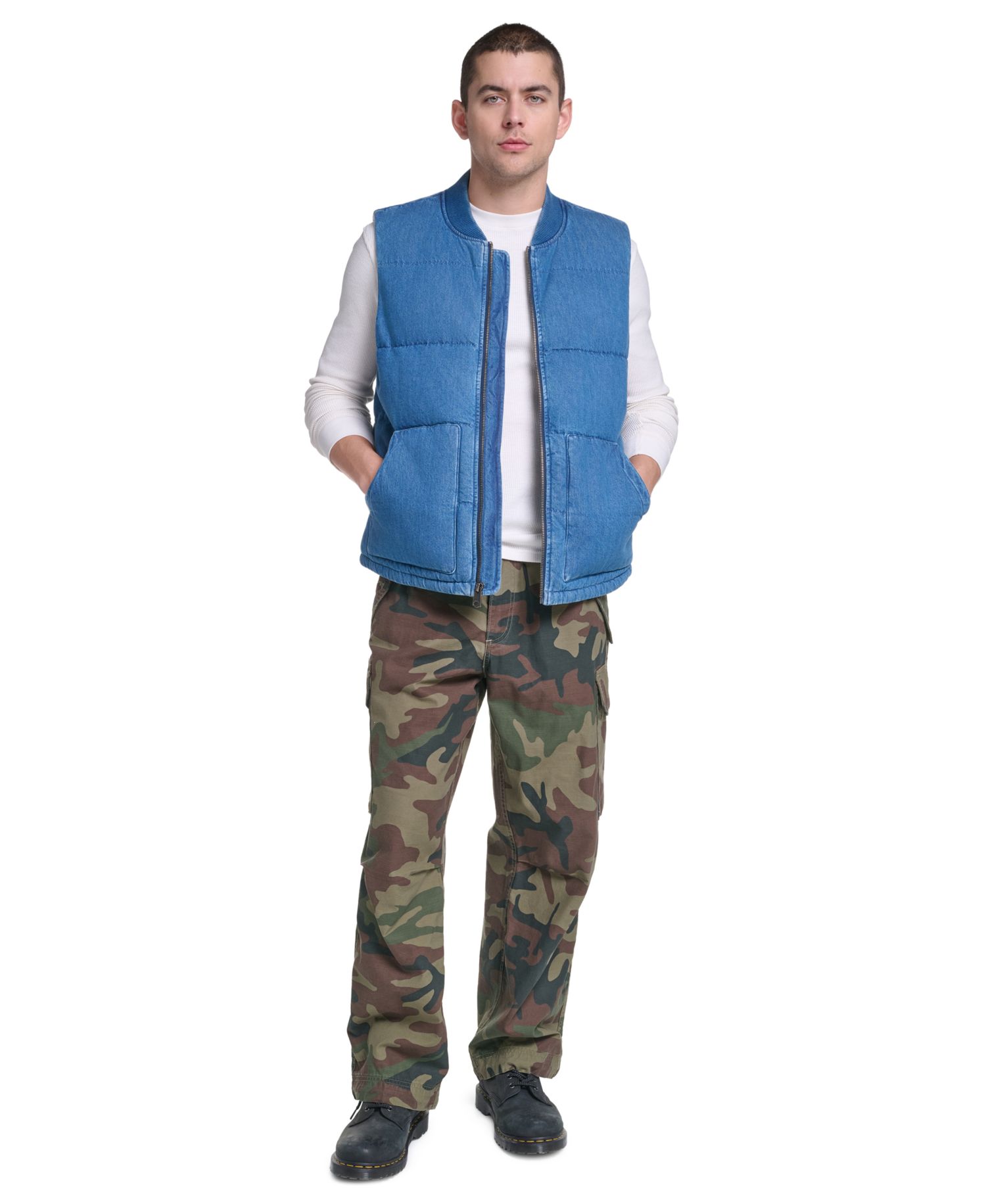 Men's Quilted Denim Classic-Fit Vest