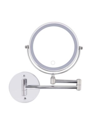 8 Inch Rechargeable Wall Mounted Makeup Mirror Double Sided 1x 10x Magnifying with Lights 360 Rotation Foldable Arm for Bathroom Shaving