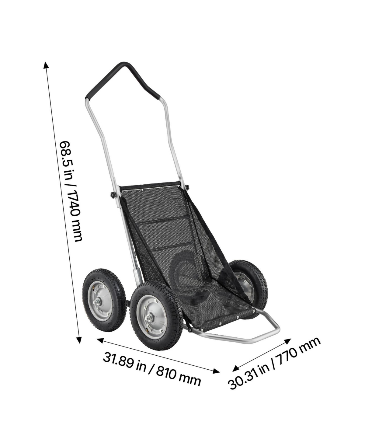 Sugift Folding All Terrain Game Cart with 14 Inch Shock Absorbing Tires and 500 Pound Capacity