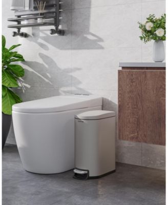 2.6 Gallon Stainless Steel Step-on Trash Can, Slim Kitchen Garbage Bin