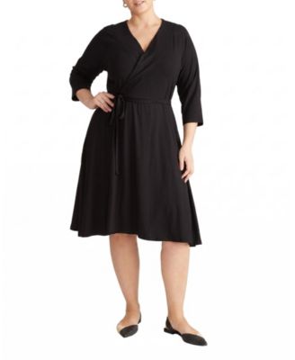 Plus Size The Divine Midi V-Neck 3/4-Sleeve Wrap Dress