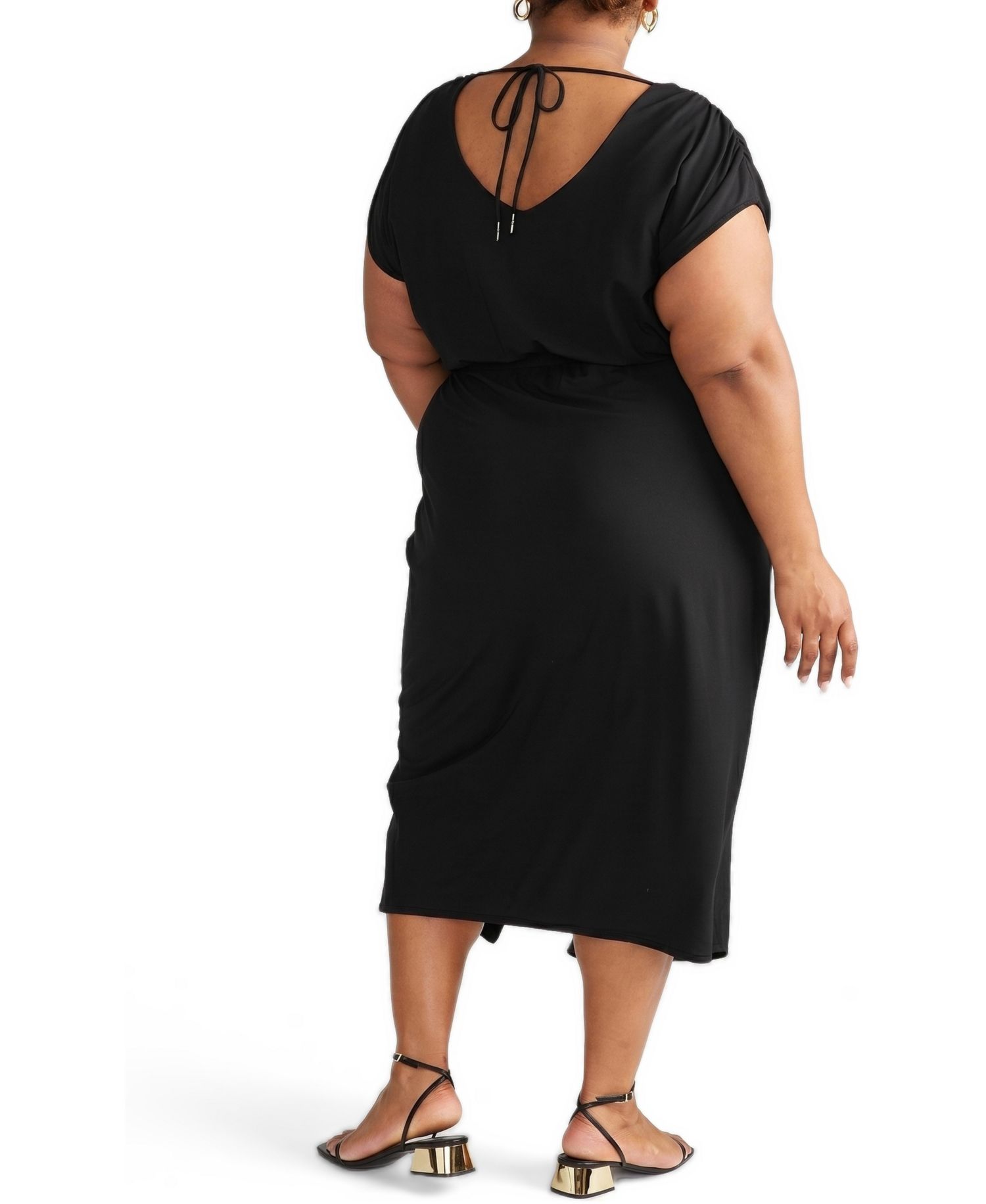 Plus Size Havana Divine Short-Sleeve Crewneck Midi Dress