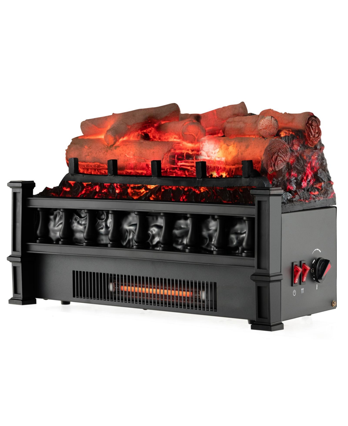 Ecooso Electric Fireplace Heater with Realistic Birchwood Ember Bed