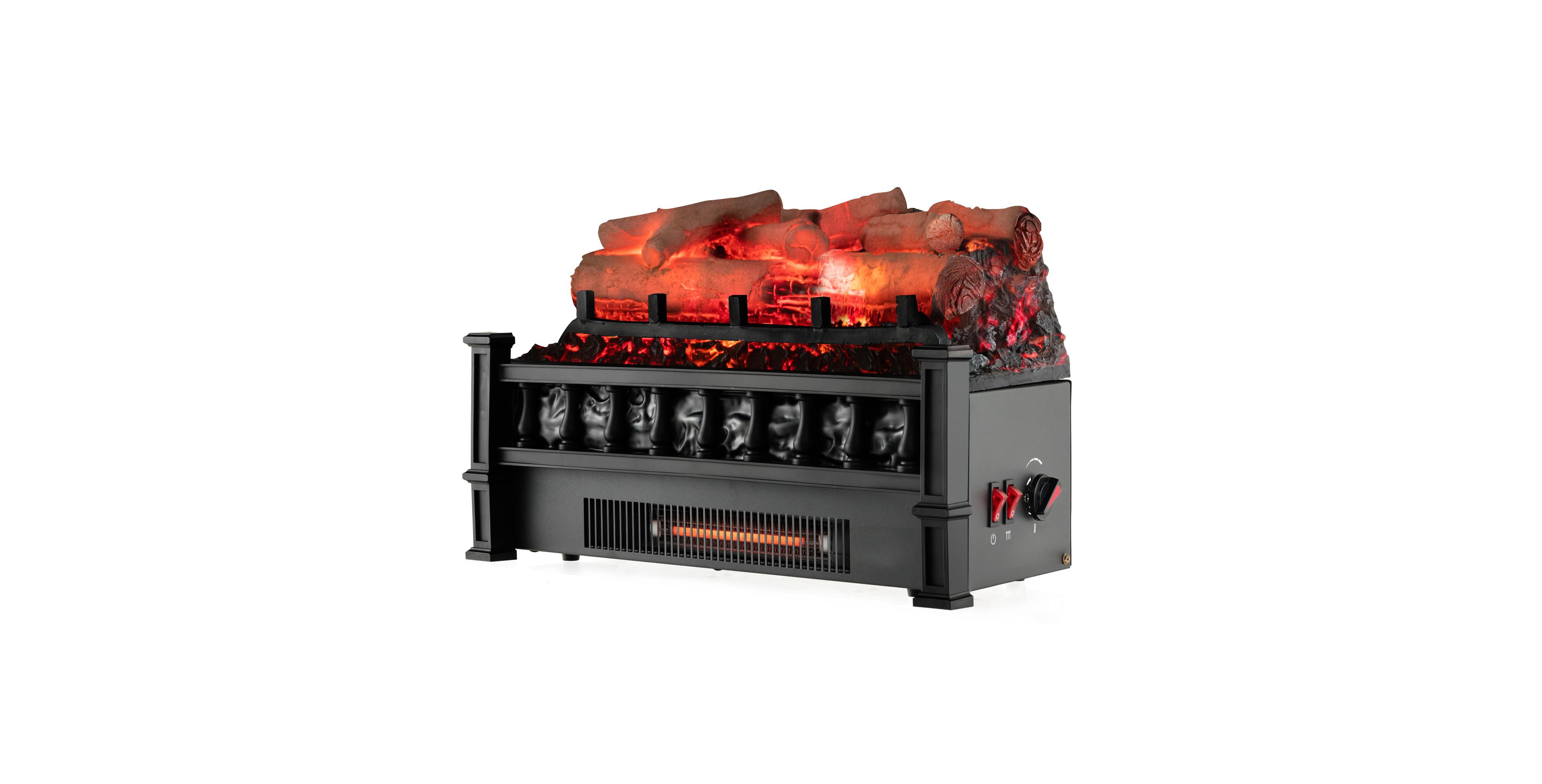 Ecooso Electric Fireplace Heater with Realistic Birchwood Ember Bed