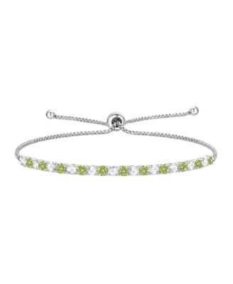 Amethyst (7/8 ct. t.w.) & White Topaz (1-1/6 ct. t.w.) Bolo Bracelet in Sterling Silver (Also available in Blue Topaz, Citrine, Garnet, and Peridot)