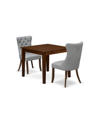 3 Piece Dining Set for Small Spaces Consists of a Square Kitchen Table