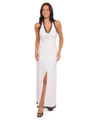 Women's Conrad Halter Polka-Dot Maxi Dress