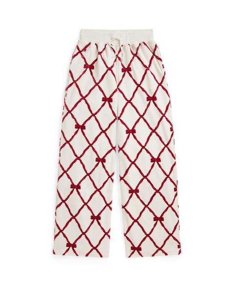 Брюки Polo Ralph Lauren Velour Wide-Leg Sweatpant для девочек, цвет: С принтом