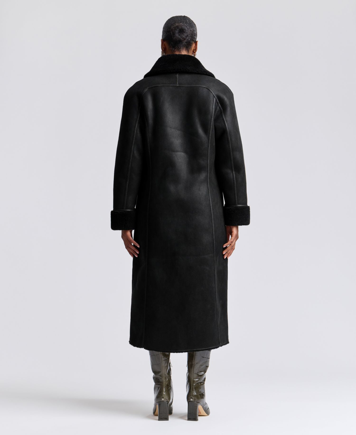 Women's Reversible Faux Shearling Maxi Coat