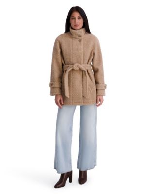 Women's Belted Faux-Boucle Jacket