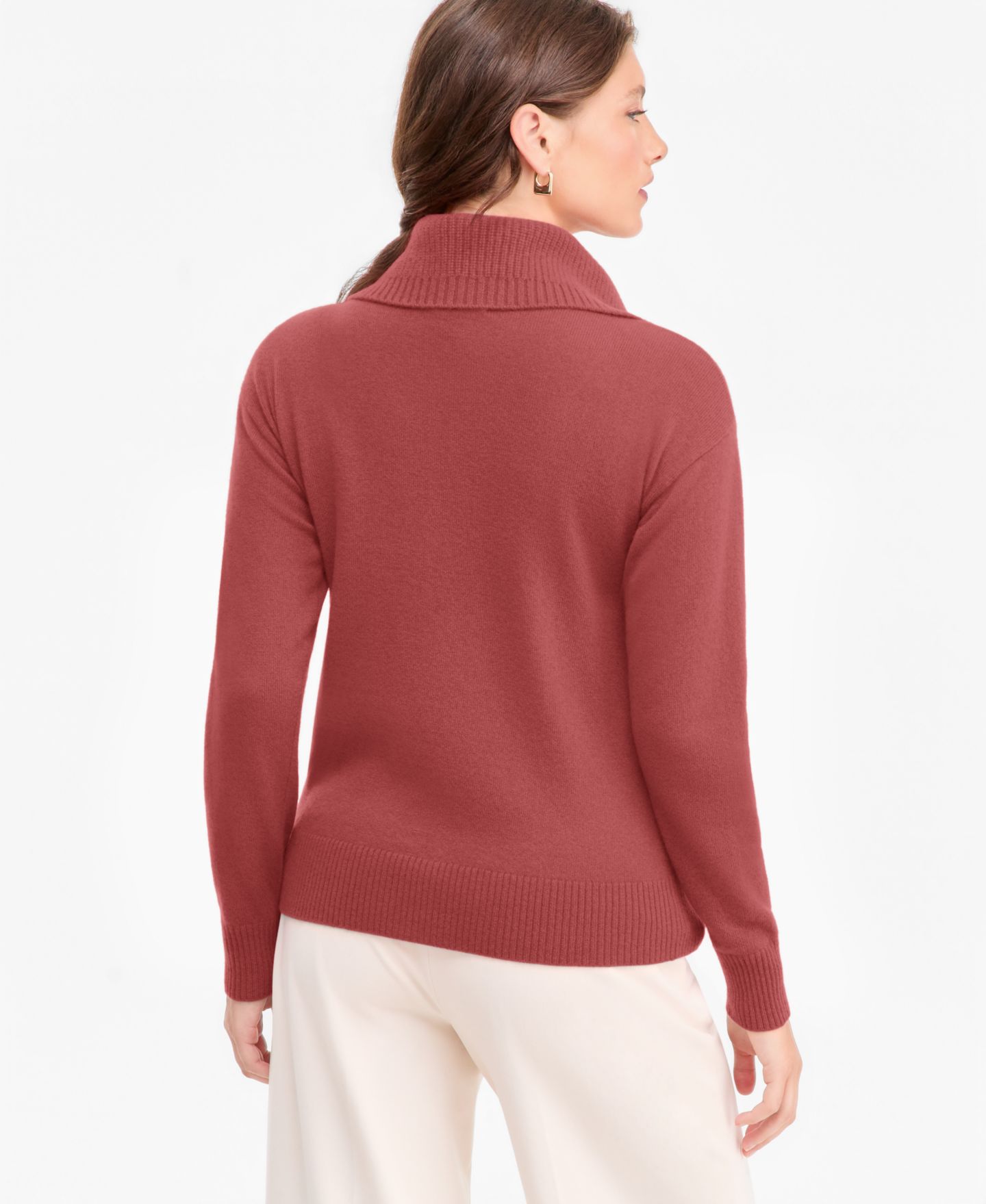 Женский свитер Charter Club 100% Cashmere Quarter-Zip, цвет: Медный — фото 4