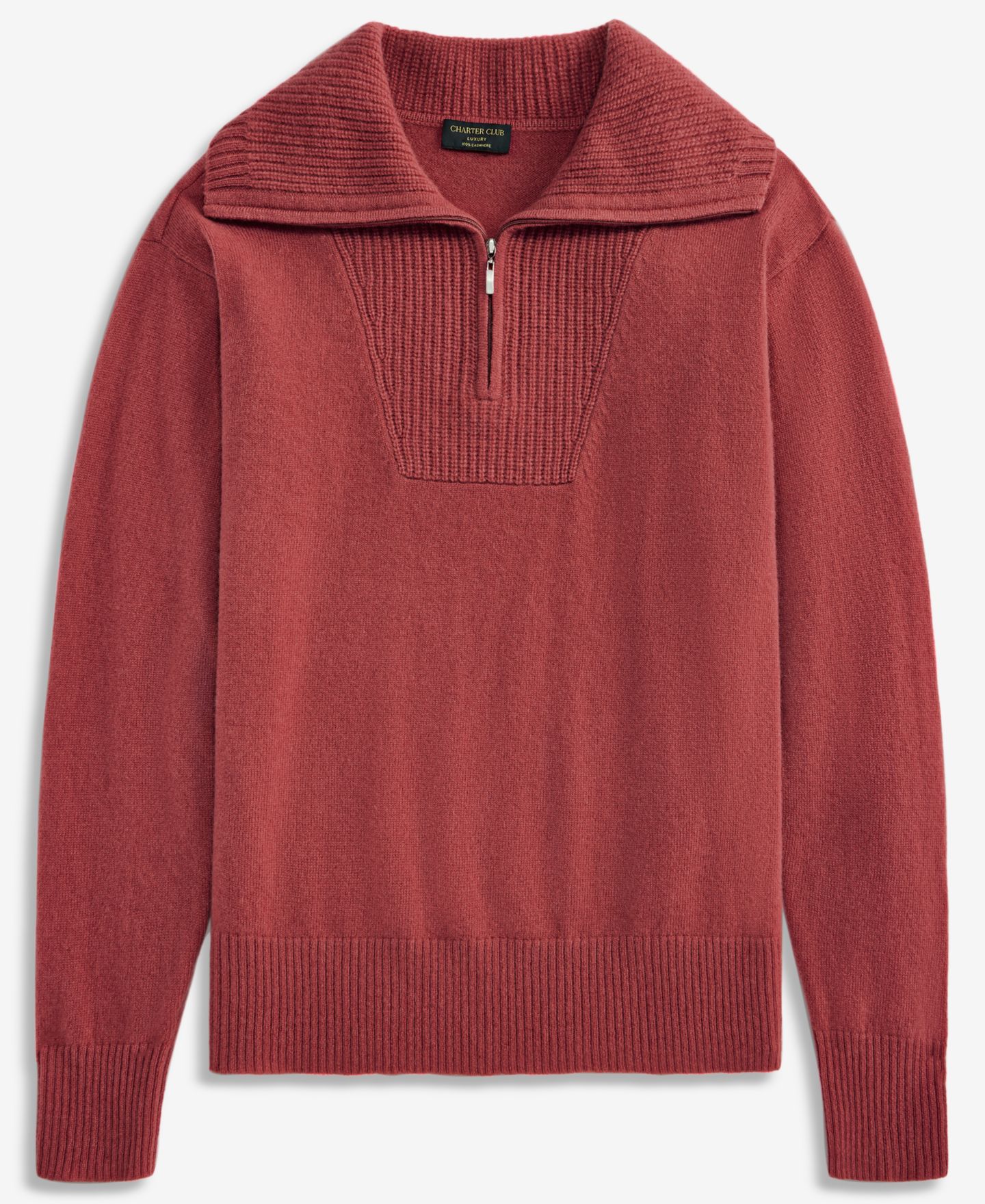 Женский свитер Charter Club 100% Cashmere Quarter-Zip, цвет: Медный — фото 6