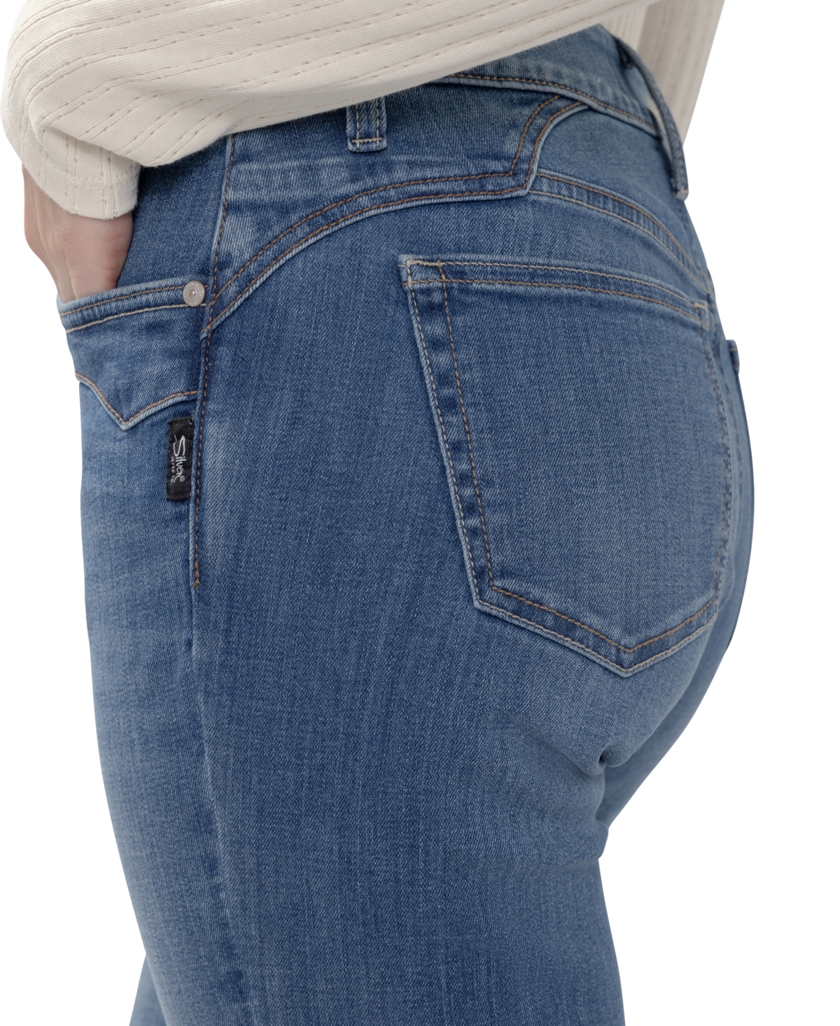 Silver Jeans Co. Women's Elyse Mid-Rise Boot-Cut Stretch