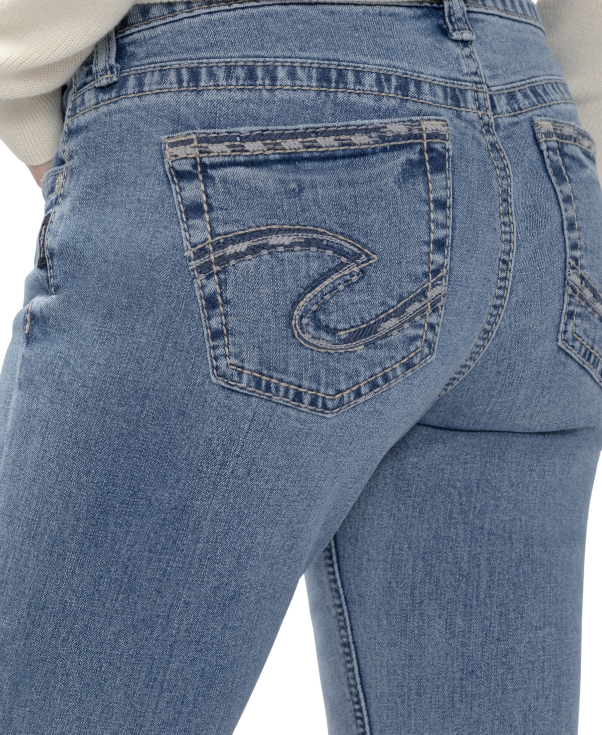 Silver Jeans Co. Women's Suki Low-Rise Distressed-Knees Bootcut