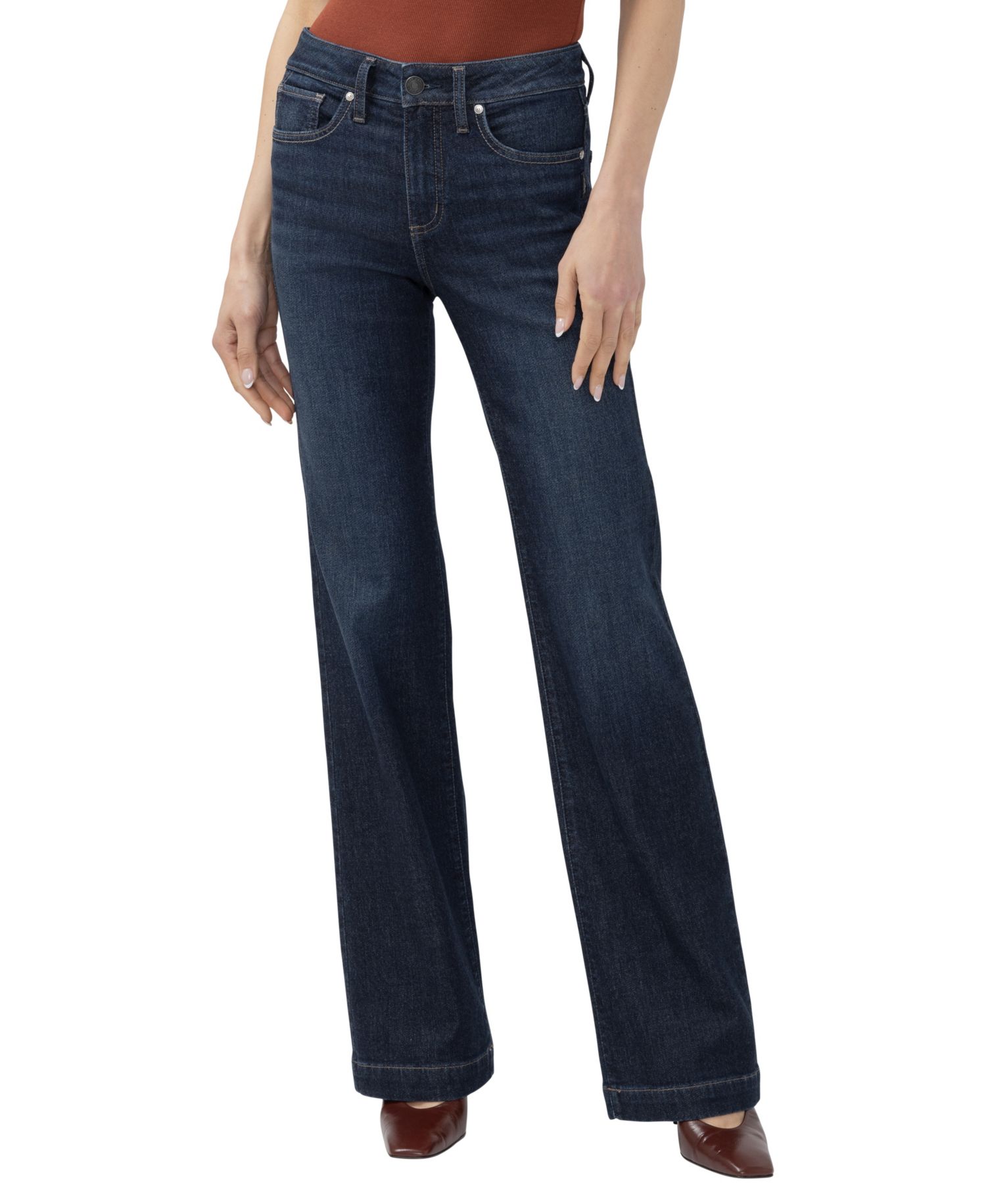 Women's Avery Mid-Rise Wide-Leg Denim Trouser