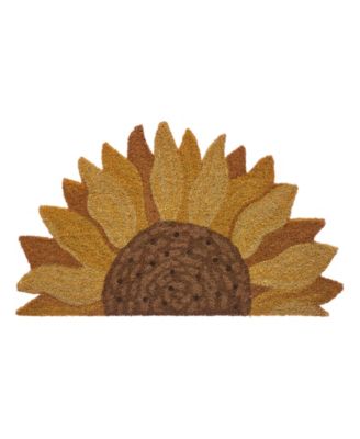 Sunflower Half Circle Outdoor Coir Doormat, 18" x 30"