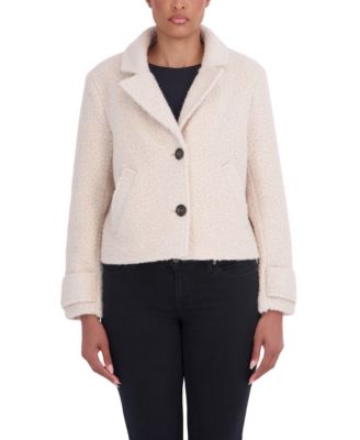 Women's Short Single-Breasted Boucle Coat