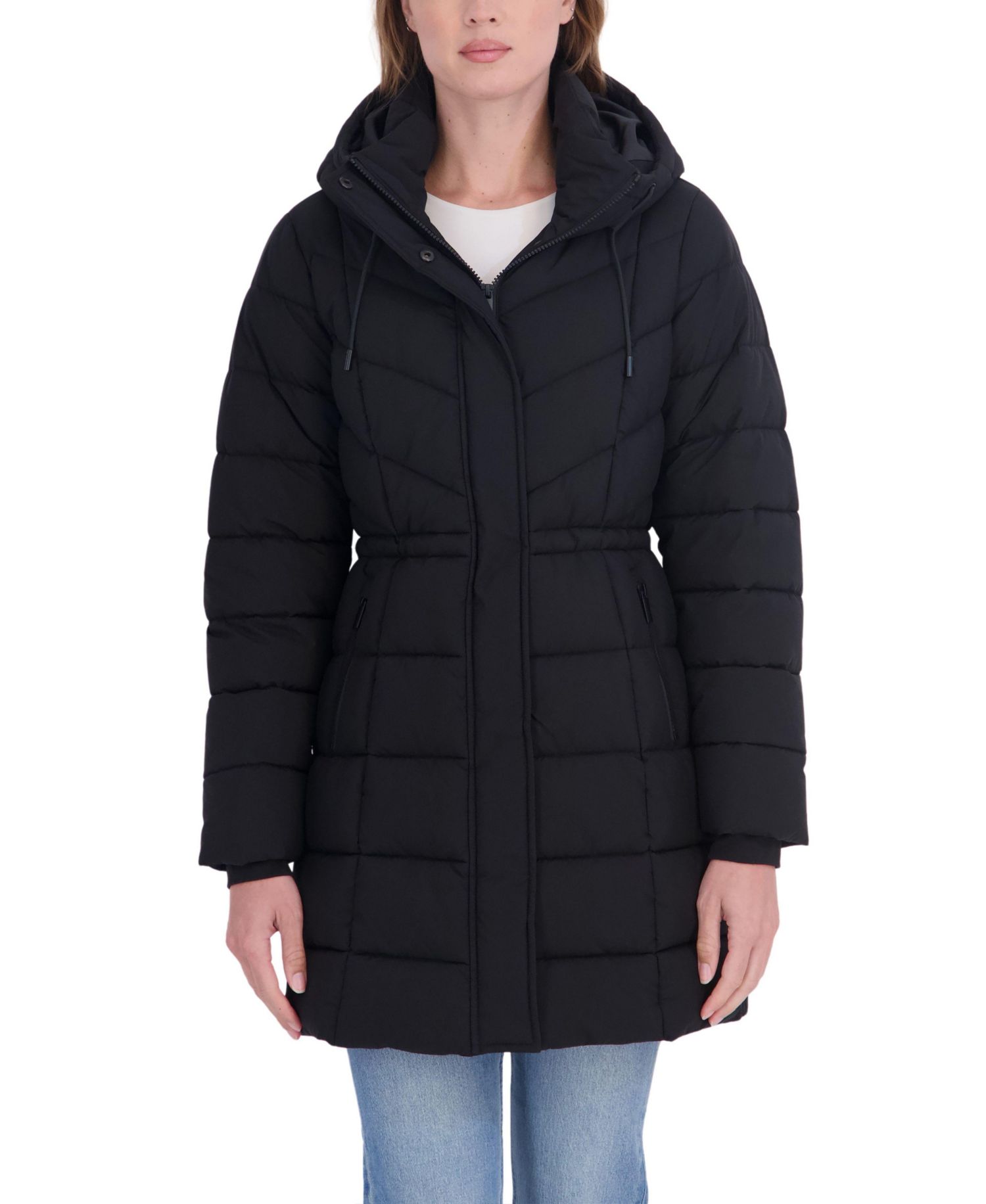 Women's 3/4 Hooded Anorak Puffer Coat