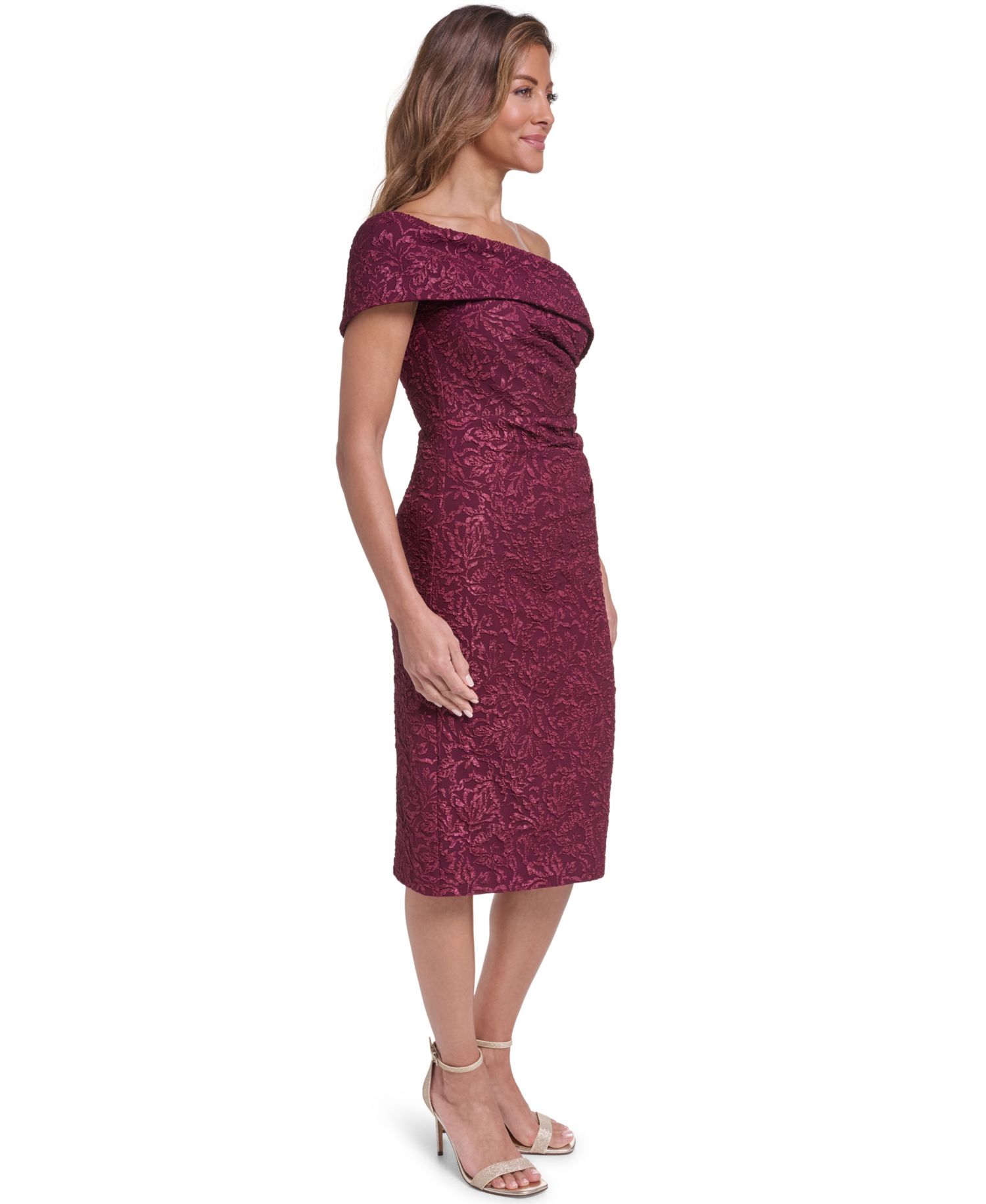Women's One-Shoulder Floral Midi Dress