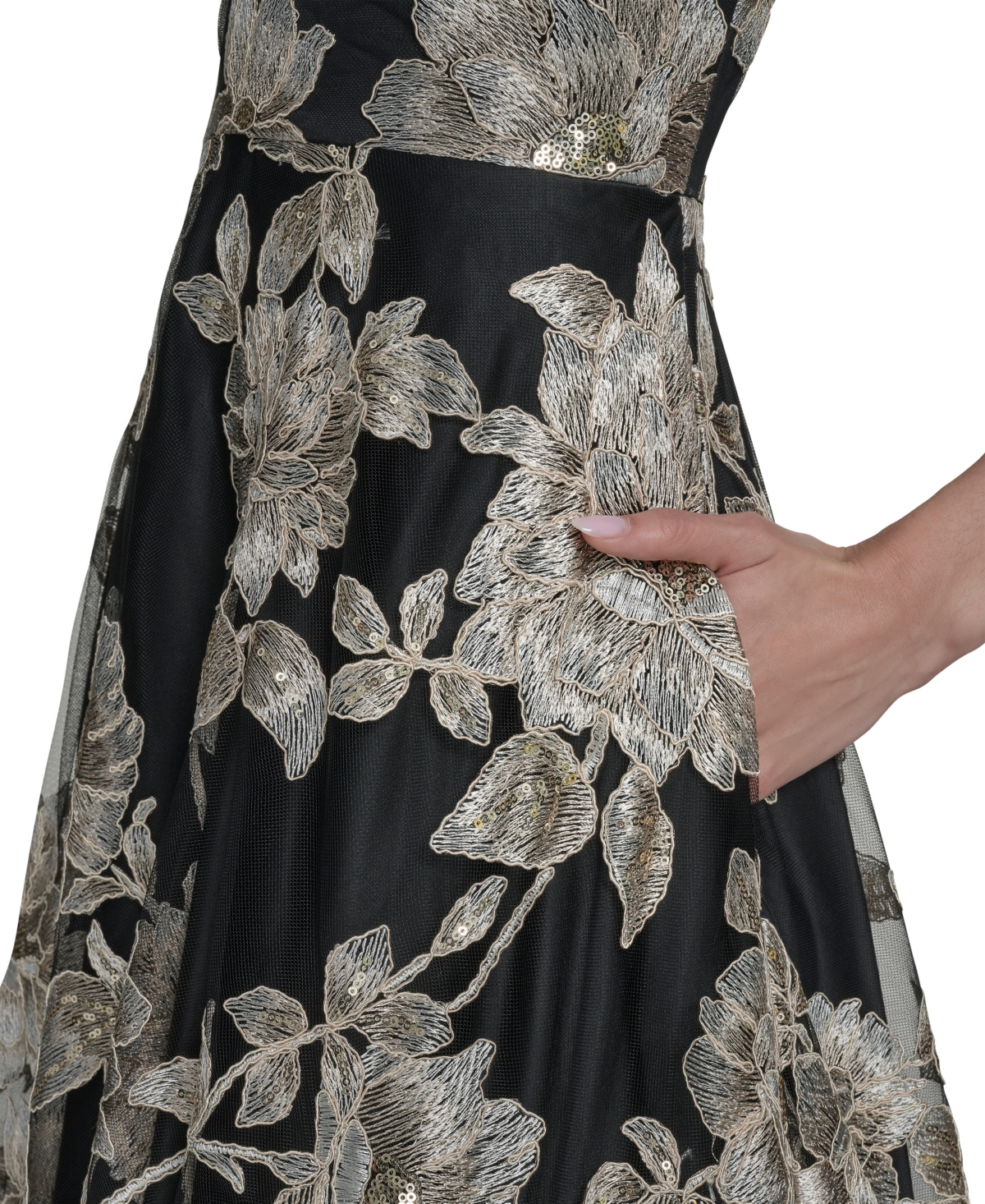 Eliza J Women's Floral Lace A-Line Midi Dress