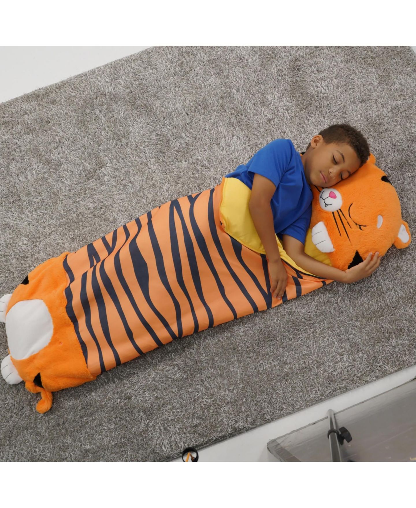 Детские мягкие игрушки Happy Nappers Tiger Tobi Medium Zip-Up Pillow and Sleeping Bag — фото 8