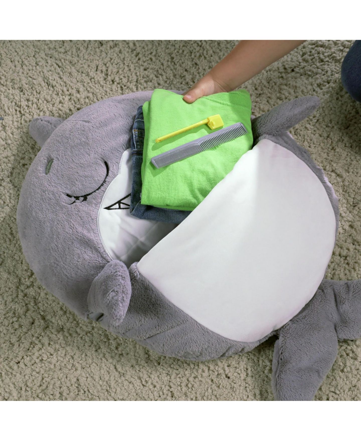 Детские мягкие игрушки Happy Nappers Shark Medium Weighted Pillow and Sleepy Sack, 54"L x 20"W — фото 8