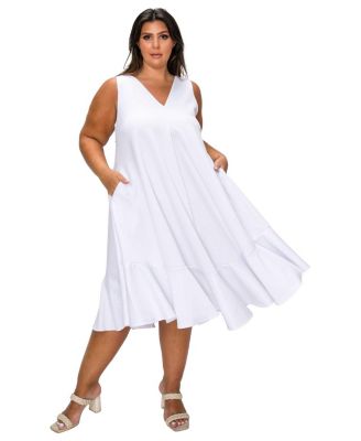 Plus Size Simone Sleeveless Pocket Flare Dress