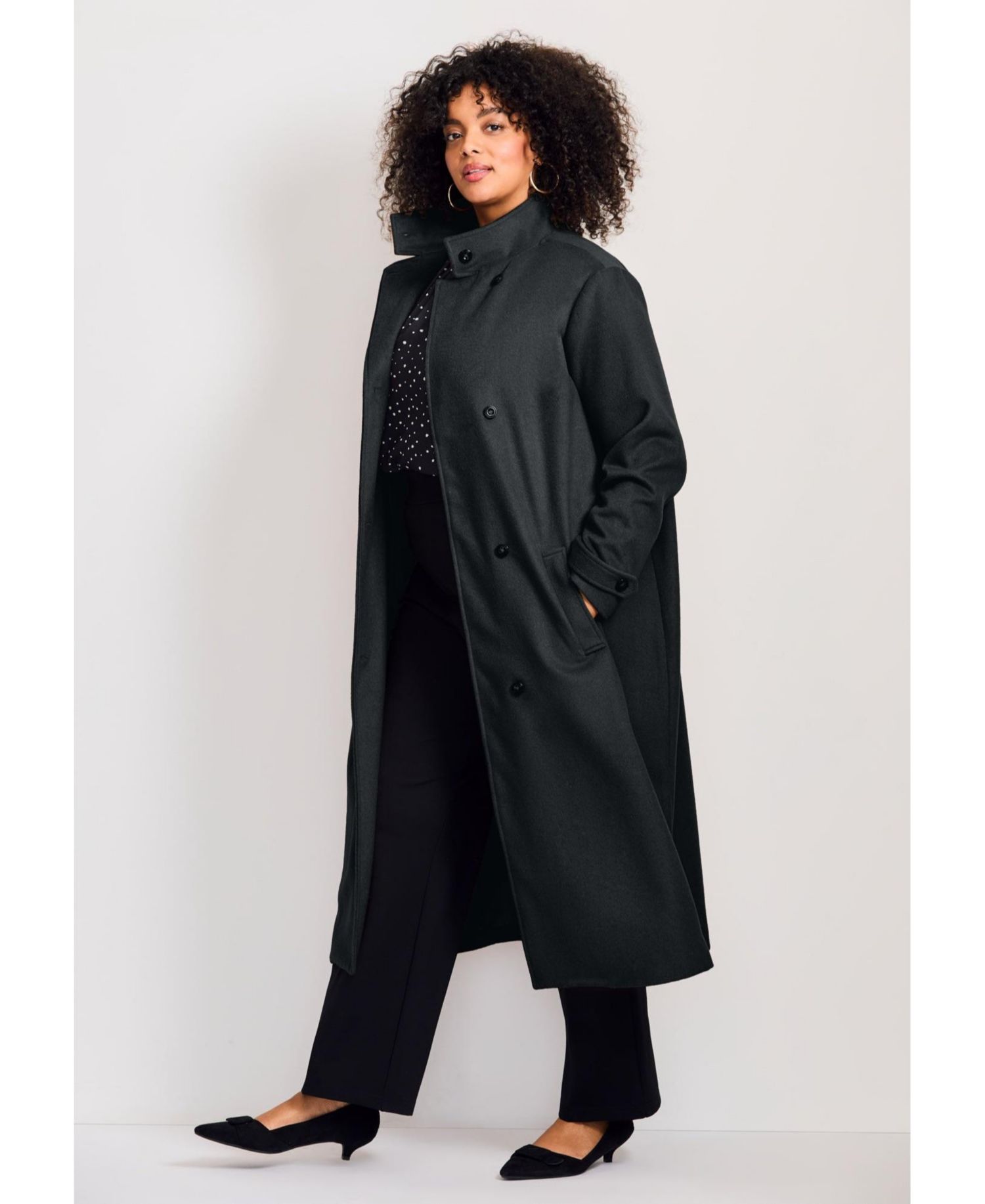 Women's Funnel Neck Long Coat