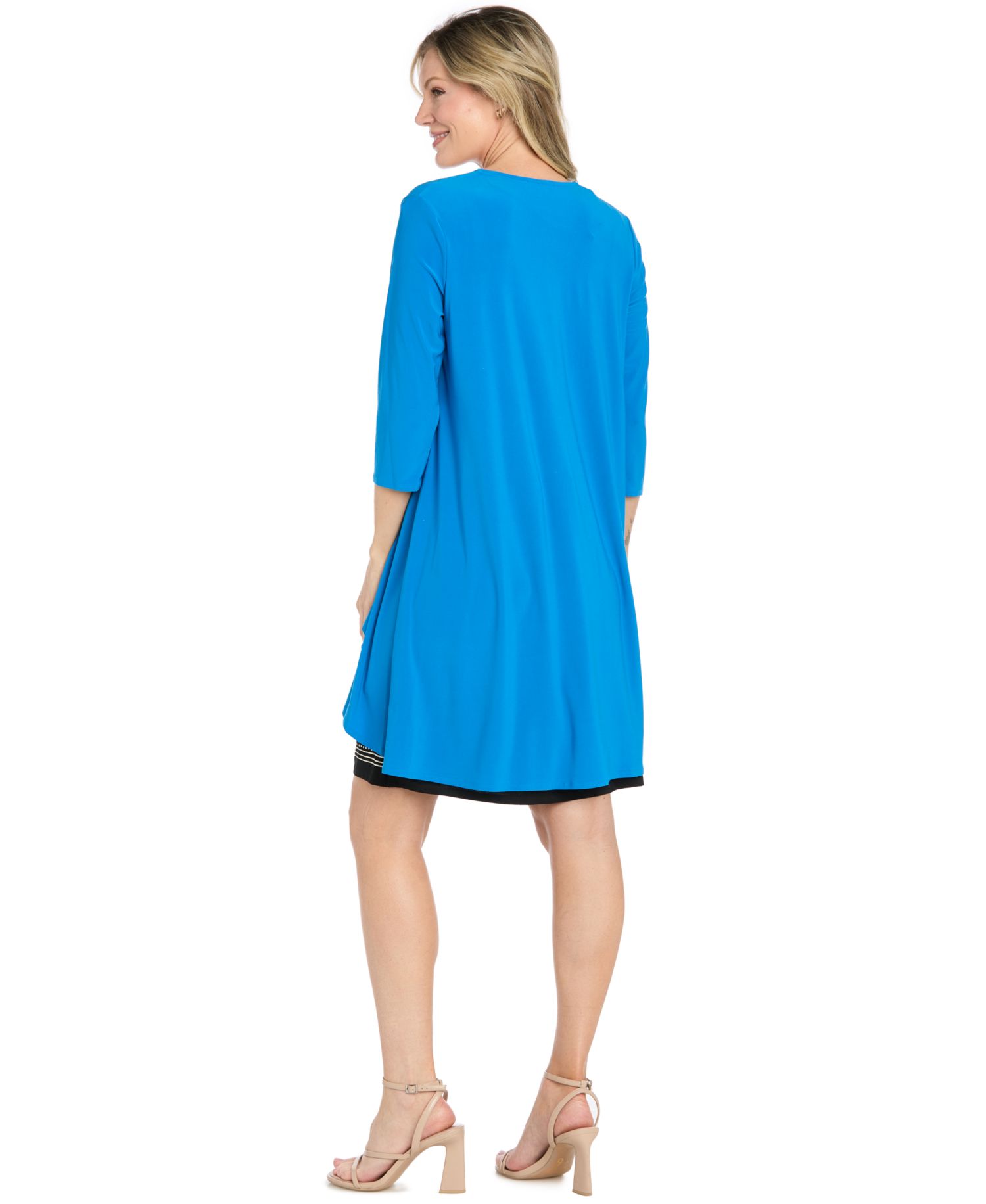 Petite Scoop Neck A-Line Jersey Dress & Jacket Set