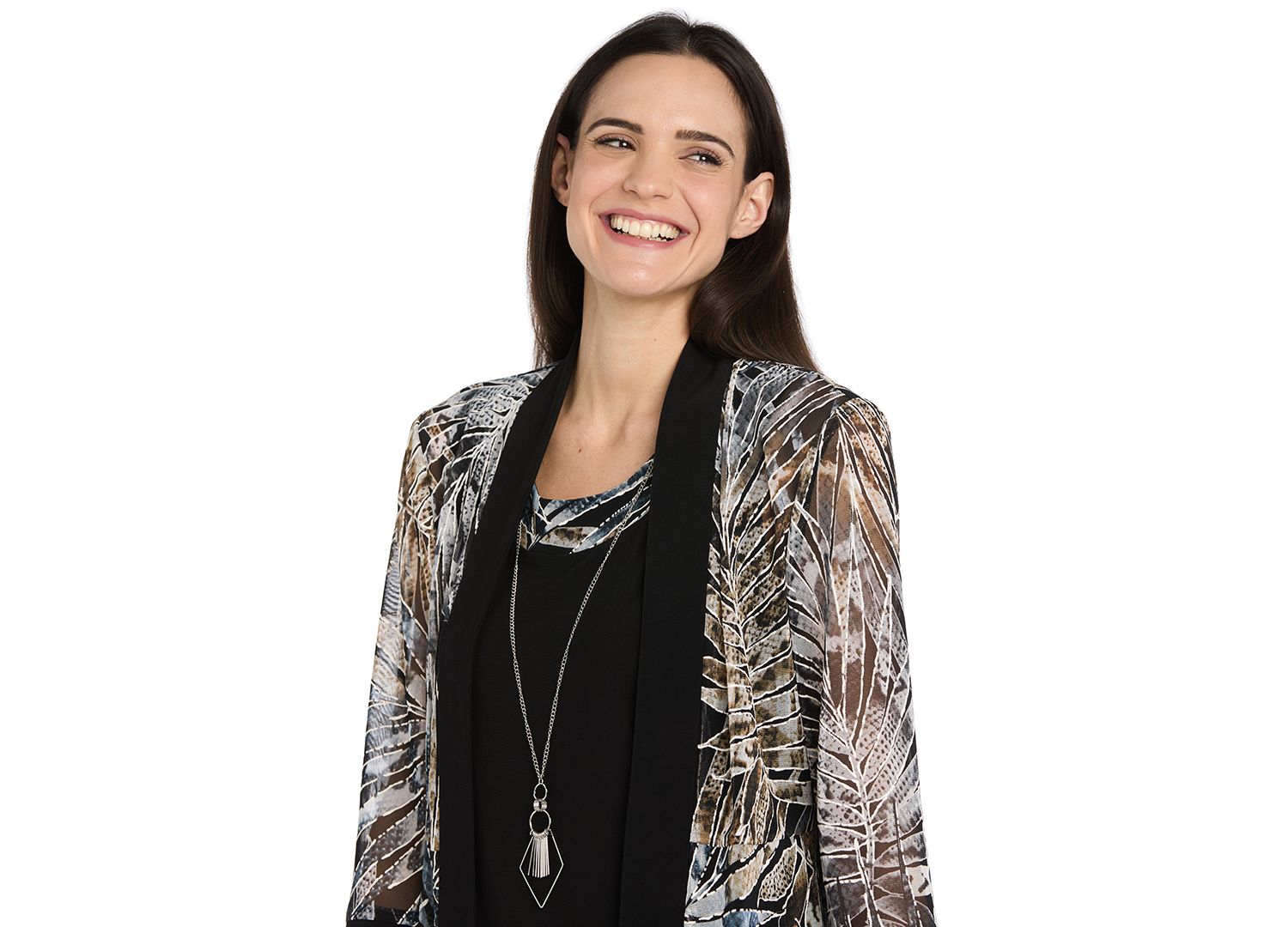 Petites Printed A-Line Scoop Neck 2-Piece Dress and Jacket Set
