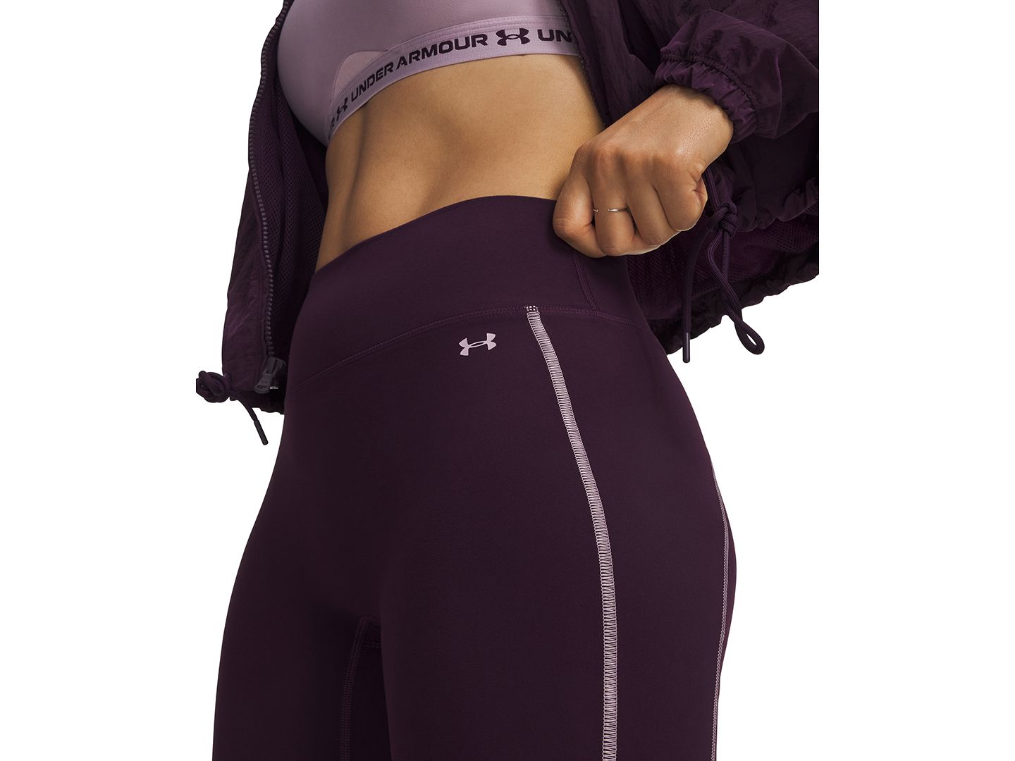 Женские брюки Under Armour Motion High-Waisted Boot-Cut Pants With Pockets, цвет: Фиолетовый / Розовато-лиловый розовый — фото 3