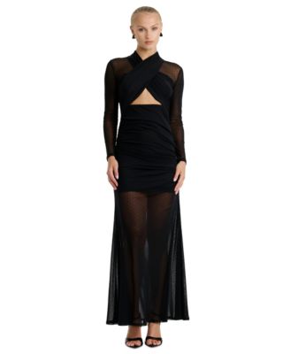 Women's Veria Long-Sleeve Mesh Maxi Dress